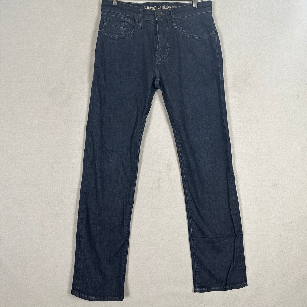 Mavi Zach Jeans Men 31X32 Straight Leg Dark Wash Blue Stretch Denim 5-Pocket EUC